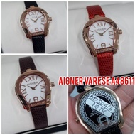 Jam Tangan Wanita Leather Aigner Varese A48611 Tali Kulit