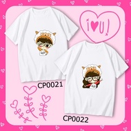 情人节礼物情侣装T恤 Valentines Couple Tshirt Cotton Lover T SHIRT Unisex Kiss Love Round Neck Short Sleeves C