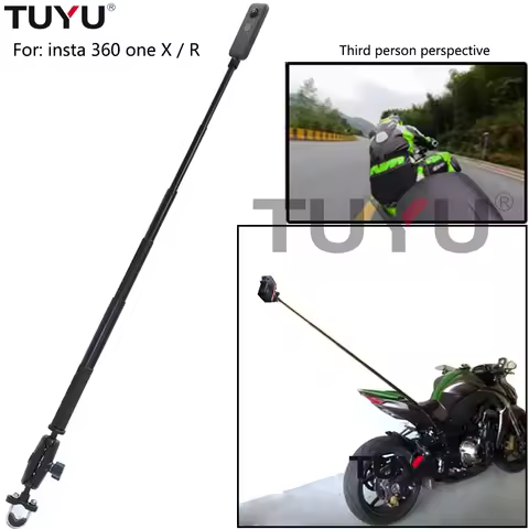 TUYU Motorcycle Bike Camera Holder Handlebar Mirror Mount Bracket Stand For Insta360 One R Invisible