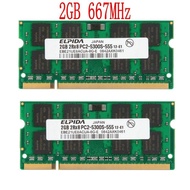 Elpida 4GB 2x 2GB PC2-5300S DDR2-667MHz 200Pin cl5 SODIMM Laptop RAM Memory