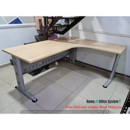 L Shape Office Table With J Metal Leg (5 X 5 and 6 X 5 Feet) - Home And Office System -  V-Q Series