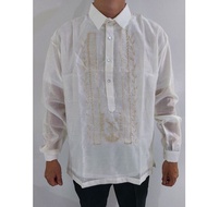 Barong tagalog for men jusilin/ snow, organza, pinya organza no lining ordinary barong