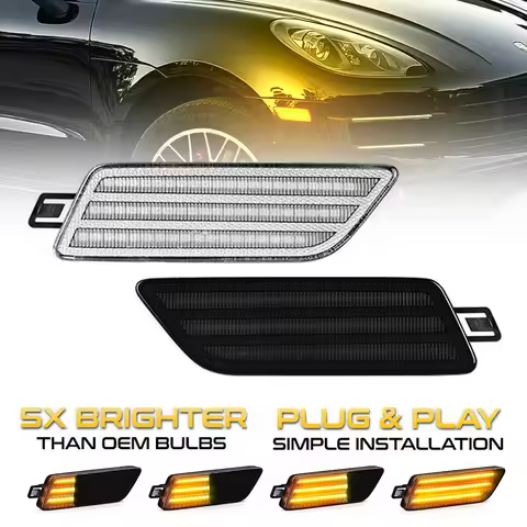 2Pcs Dynamic LED Side Marker Lights Turn Signal Sequential Blinker Lamps For Porsche Macan 95B S Tur