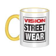 Ready Stock VISION STREET WEAR Mug Creative Coffee Cup Couple Cup Simple Ceramic Cup Unique Trendy Ceramic Drinking Cup 330ml