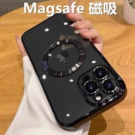 適用蘋果14promax手機殼MagSafe磁吸iPhone13可無線充電12自帶鏡頭膜11亞克力不發黃plus全包硬殼簡約保護套