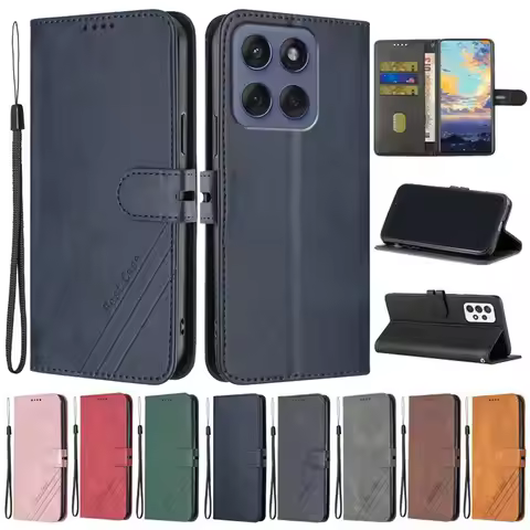 For Motorola Moto G86 Power Case Leather Flip Case on For Coque Motorola Moto G 86 G86 Power G56 G06