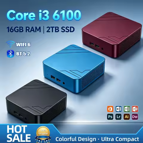 Intel i3 6100 Small Form Factor PC 16GB RAM 1TB 2TB M.2 SSD WiFi6 Bluetooth 5.2 Low Power Pro Max Pl