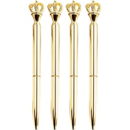 U Scinan 4 PCS Crown Top Ballpoint Pen Classic Metal Ballpoint Pen Office Supplies Gift, Black Ink