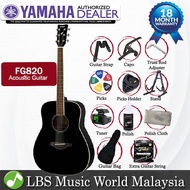 Yamaha FG820 41 Dreadnought Solid Spruce Top Acoustic Guitar Black (FG 820)
