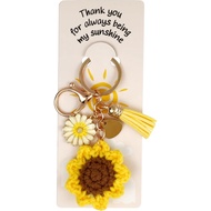 KatchOn, Cute Crochet Sunflower Keychain for Women | Charms for Purses, Handbags | Flower Charms Key
