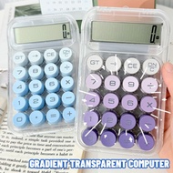 [3-5 Days Arrive]10-Digit Transparent Calculator with Mechanical Keys, Gradient Design Large Display