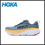 【100% Original 】Hoka Bondi 8 Blue Gray Sneakers Size 36-45 cushioned road sneakers for men and women