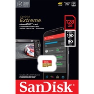 SanDisk Extreme microSDXC Card V30 U3 128GB 190MB/s R, 90MB/s W (SDSQXAA-128G-GN6MN) Mobile Gaming ,