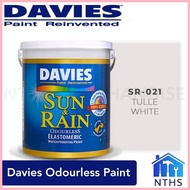 ❦ ⊕ DAVIES Sun &amp; Rain Premium Odourless Elastomeric Paint 4L - SR-021 Tulle White
