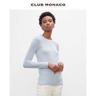 CLUB MONACO Women's Round Neck Temperament Slim-fit Comfortable Bottoming Waffle Knitted Sweater