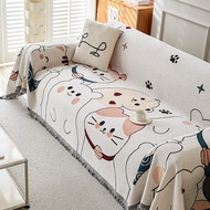 Thicken Chenille Blanket Classic Cute Cartoon Sofa Blanket Winter Couch Non Slip Blanket Office Nap