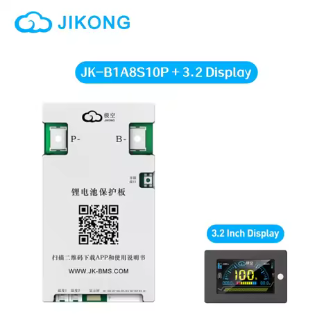 JIKONG Smart BMS JK-B1A8S10P+3.2inch LCD Display 4S-8S Lifepo4 Li-Ion Lto Battery 12V/24V Current 1A