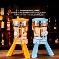 Malaysia 3L Hoegaarden World Cup Bar Beer Tower Wine Dispenser with Ice Cube Holder Beverage Bar KTV