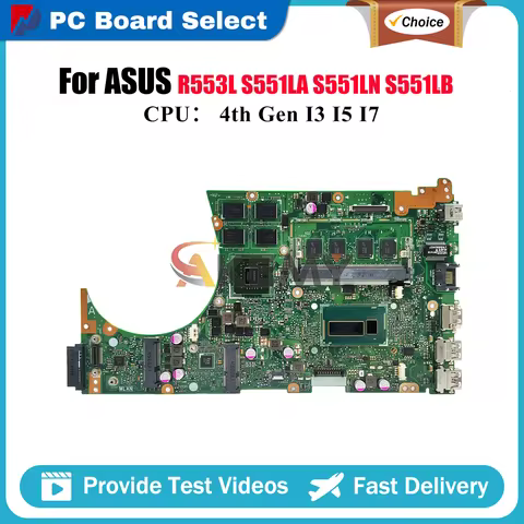 S551LN Laptop Motherboard For ASUS VivoBook S551LB S551L S551LN S551LA R553L Notebook Mainboard With
