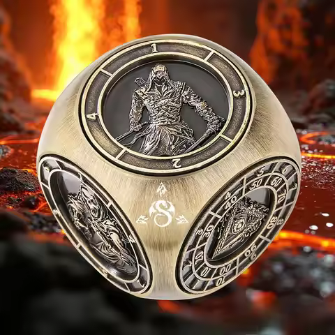 7 in 1 Spinner Dice for Dungeon and Dragon, 3D Relief Polyhedral DND Metal Dice Set with Box, RPG Ro