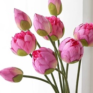 Simulation Lotus Feel Lotus Leaf Lotus New Chinese Decoration Decoration Living Room Lotus Puff Flow