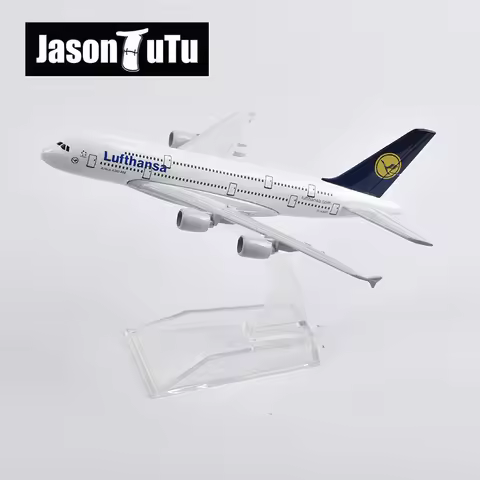 JASON TUTU Lufthansa Airbus 380 A340 1/400 Scale Diecast Metal Aircraft Model 16CM Miniature Authent