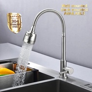 BATHKITCHZ 304 Stainless Steel 2 Mode Kitchen Sink Faucet Flexible Kitchen Faucet Single Cold Sink Tap Basin Water Tap