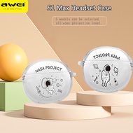 Awei Wireless Bluetooth Earphone case drop-resistant transparent cute for S1 MAX