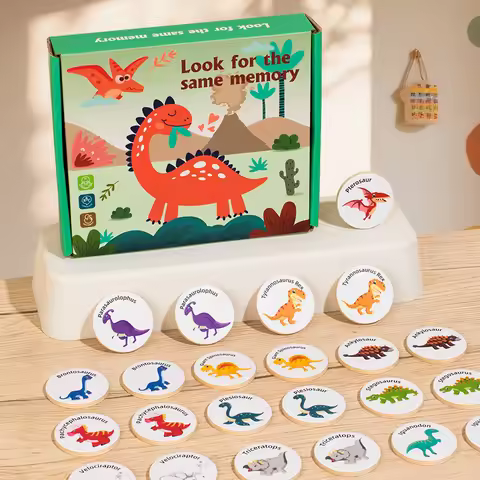 Montessori Puzzle Matching Cognitive Memory Find The Same Dinosaur Focus Training Thinking Game Educ