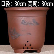 Green pot for planting trees, flower pot, happiness tree, large-diameter pot, ceramic pot, purple cl