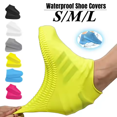 2PC Silicone Shoe Covers Waterproof Reusable Wear-resistant Anti-Slip for Outdoor Rainy Day Unisex O