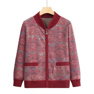 Middle-aged Elderly Jacket Female Spring Autumn Elderly Clothes Grandma Knitted Cardigan Mother Clot