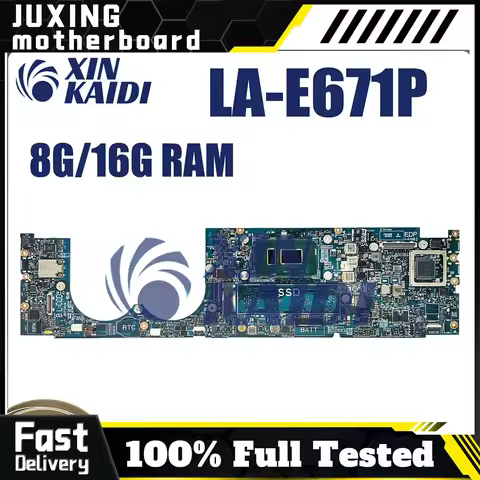 LA-E671P For DELL XPS 13 9370 LA-E671P Notebook Motherboard i3 i5 i7 CPU 100% Tested Laptop Mainboar