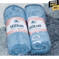 Tuala Mikro Fiber Hilton 2 Saiz Lembut, Menyerap Cepat, Tahan Lama TUALA MANDI BATH TOWEL HOTEL DAN 