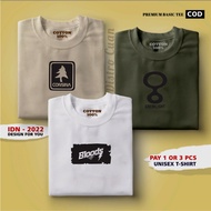 BUY 1 OR 3 PCS DISTRO CUAN Men's T-shirt/ DistroWanita 100% Cotton Combed 30s Print T-shirt/ Adult M