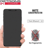 Smooth Matte Screen Protector for iPhone 6 7 8 SE 2 SE 3 6 Plus 7 Plus 8 Plus X XS Max XR 11 11 Pro Max 12 12 Pro Max 13 13 Pro Max 14 14 Plus 14 Pro 14 Pro Max Anti Fingerprint Tempered Glass | Full Screen No Notch Cut Out