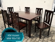 Meja Makan Kayu 4 Kursi - Meja Makan Kayu 6 Kursi - Meja Makan Assen Medan