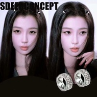 SDEERCONCEPT 2/4/6pcs/set Hair Braid Tubes, Hollow Out Y2K Silver Round Hairclasp, Performance Makeu
