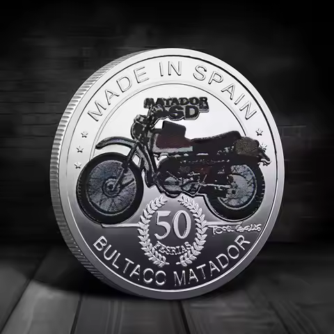 Spain Bultaco Matador Souvenir Silvery Plated Coin Collectible Gift Made In Spain Collection Art 1PC