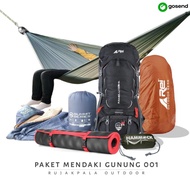 paket murah carrier mendaki tas gunung arei outdoor ramelu 60 plus 5L