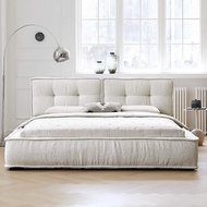 HOMIE LIFE fabric bed fleece เตียงมินิมอล soft bag เตียงนอน 6 ฟุต 5ฟุต ins bedroom velvet bed H17 1.5M(1500mm*2000mm) One