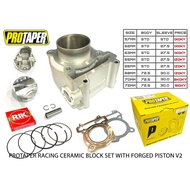PROTAPER V2 ( UPGRADE VERSION ) CERAMIC BLOCK KIT + FORDEG PISTON Y15 / LC135 [ Y15 BLOCK ] 57MM/63M