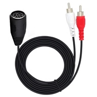 Qaoquda DIN 8 Pin to RCA Cable, 8-Pin Din Female to 2 RCA Male Audio Adapter Cable for Electrophonic