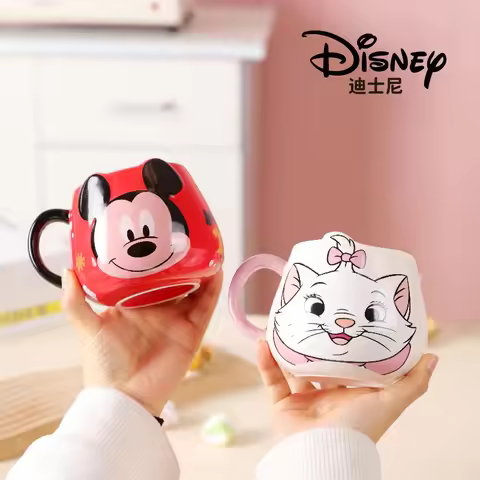 Cartoon Marie Cat Mickey Stitch Winnie The Pooh Large Belly Mug Coffee Milk Juice Cup, Birthday Gift