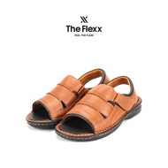 THE FLEXX Mens Alaric Leather Adjustable Back-Strap Sandals -TF9252-CM2-8-TAN