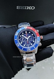 SEIKO PROSPEX RED BLUE BEZEL SOLAR CHRONOGRAPH MENS DIVER  WATCH SSC783 SSC783P1