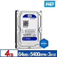 [ASU小舖] WD40EZRZ 藍標 4TB 3.5吋SATA硬碟/3y 