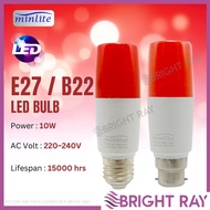 MINLITE/SUNSTAR E27 / B22 LED Bulb Lighting LED CNY Red Light Bulb Color Bulb 10W Stick Bulbs LED Ni