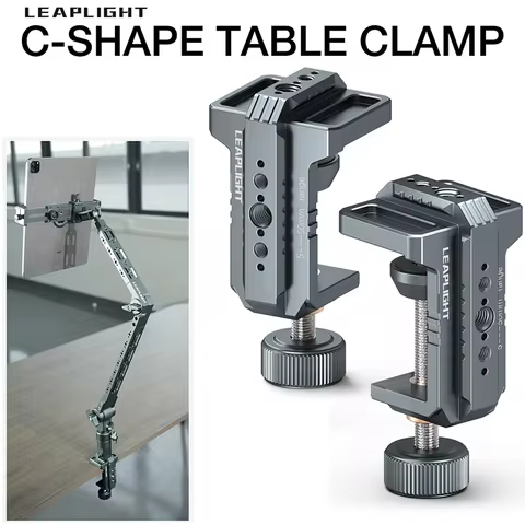 LEAPLIGHT Photography C Clamp with NATO 1/4" and 3/8" Hole for Photo Studio Video DSLR,Cameras Deskt
