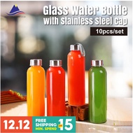 (10pcs) Glass Bottle Drinking Water Bottle with Stainless Steel Cap (300ml / 350ml)
